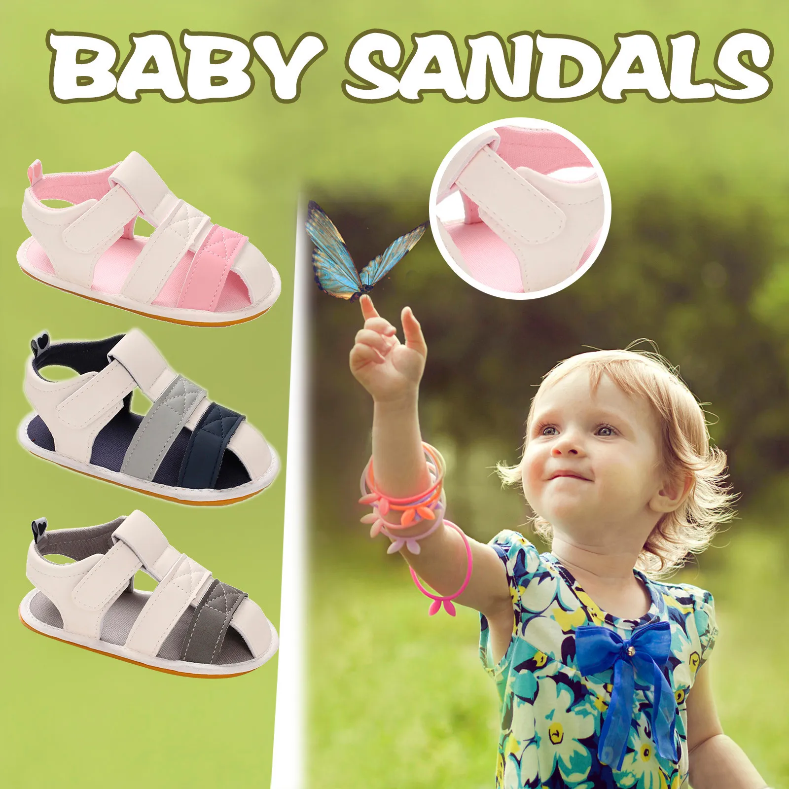 

Baby Boys Girls Contrast Color Rubber Sandals Non-Slip First Walking Shoes newborn shoes pour nouveaux nés детская обувь