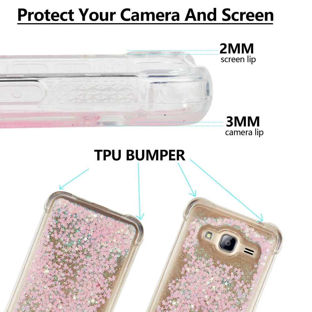 Милый чехол с сияющими блестками для Samsung Galaxy J3 J36 Bling Блестящий бампер SM-J320F/DS SM-J320H/DS SM-J320FN SM J300H J300F