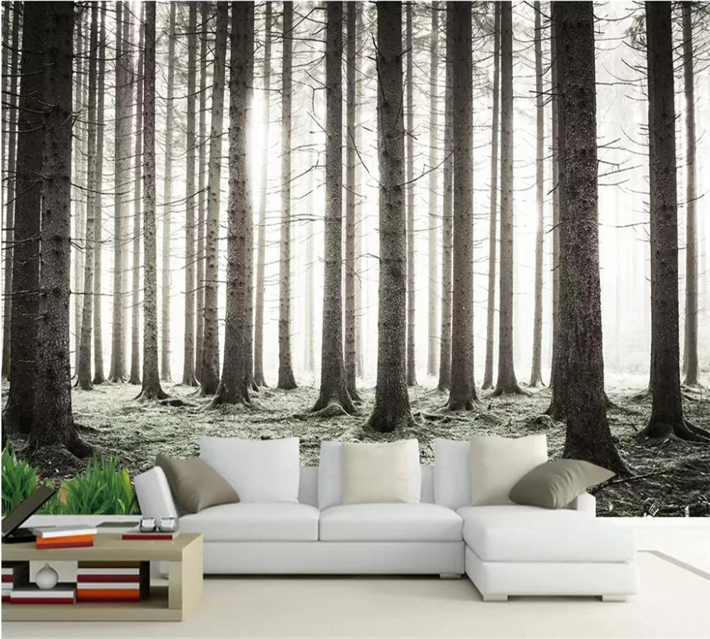 

3D обои beibehang на заказ, модные обои для гостиной, спальни в китайском стиле, красивый лес, туман, гора, фон для гостиной