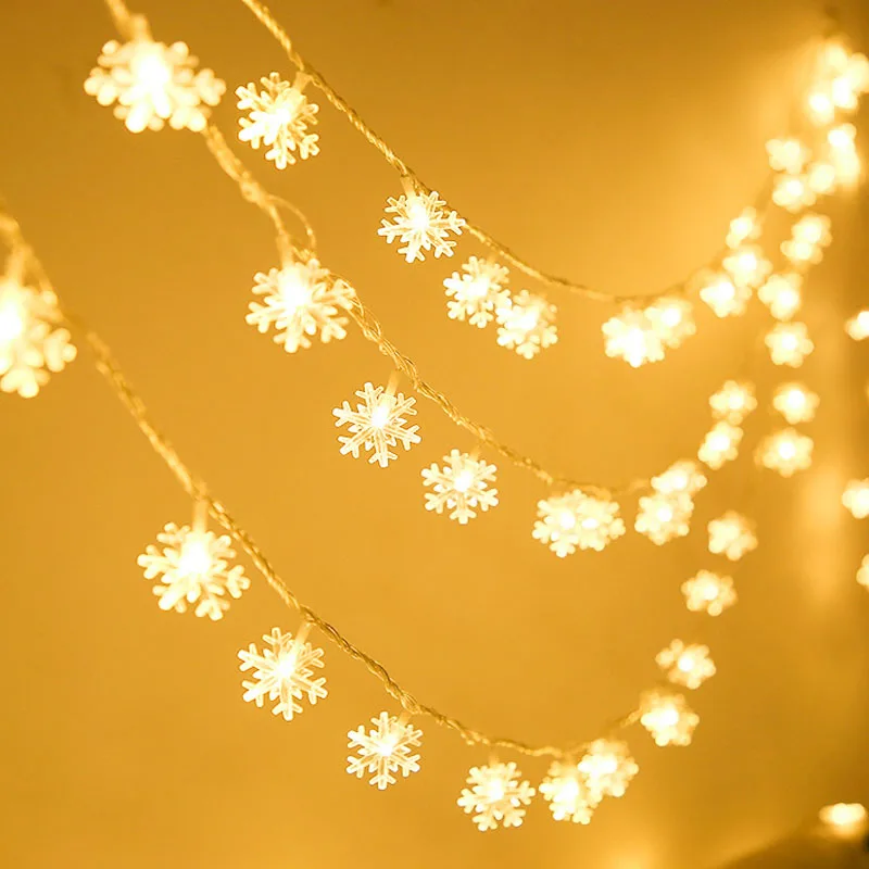 

LED Snowflake Light String Bulb Bedroom Window Lantern Battery Box Christmas Day Light Outdoor Starry Decoration String Light