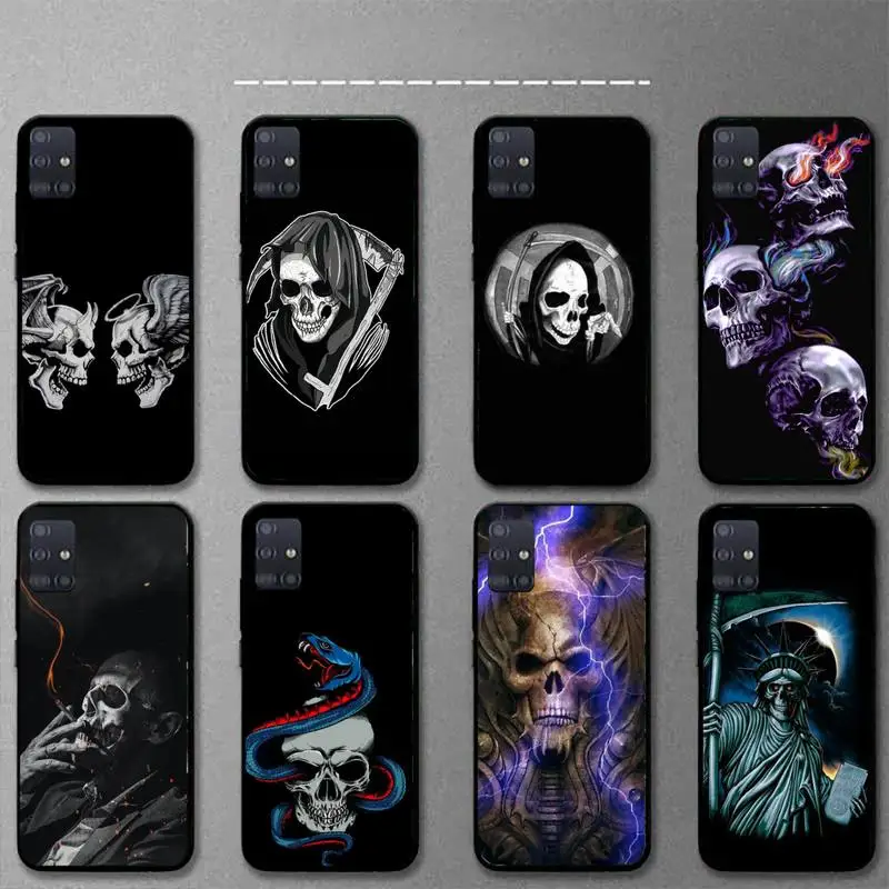 

Shell Grim Reaper Skull Skeleton Phone Case For Samsung A20E A32 A31 A21 A12 A11 A02 A71 A51 A20S A70 A50S soft Cover Fundas