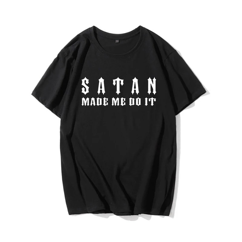 Футболка Satan Made Me Do It с алфавитом в стиле хип хоп панк готика Harajuku повседневная