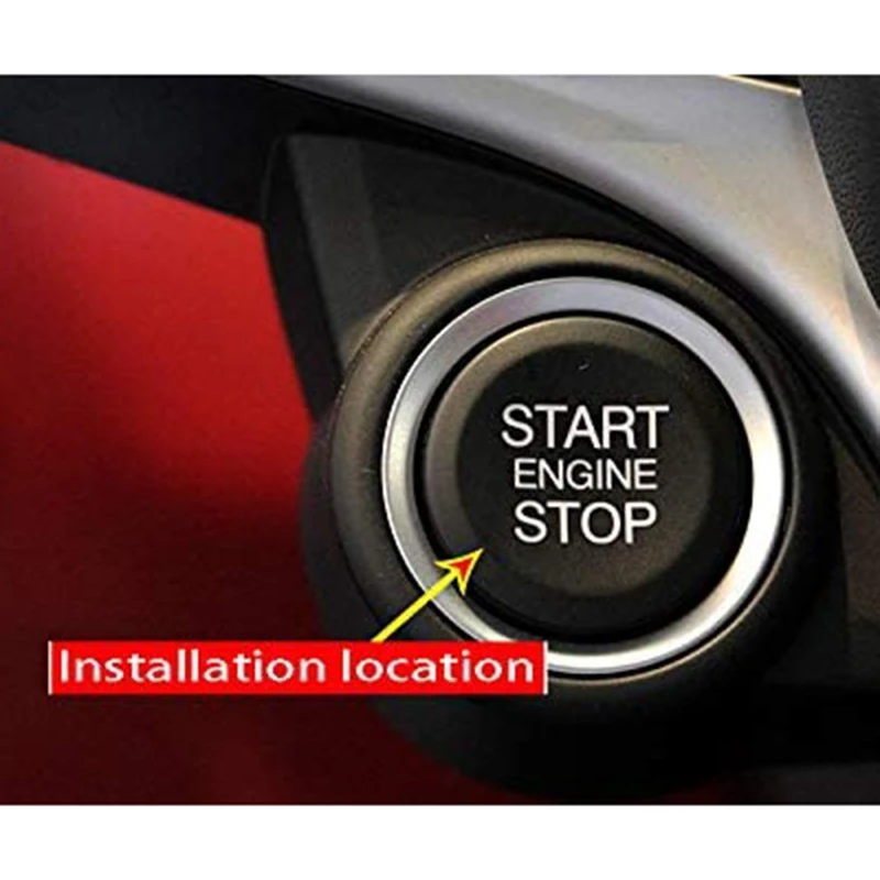 

ABS Car Engine Start Stop Switch Button Cover Trim for Alfa Romeo Giulia Stelvio 2017 2018 (Red)