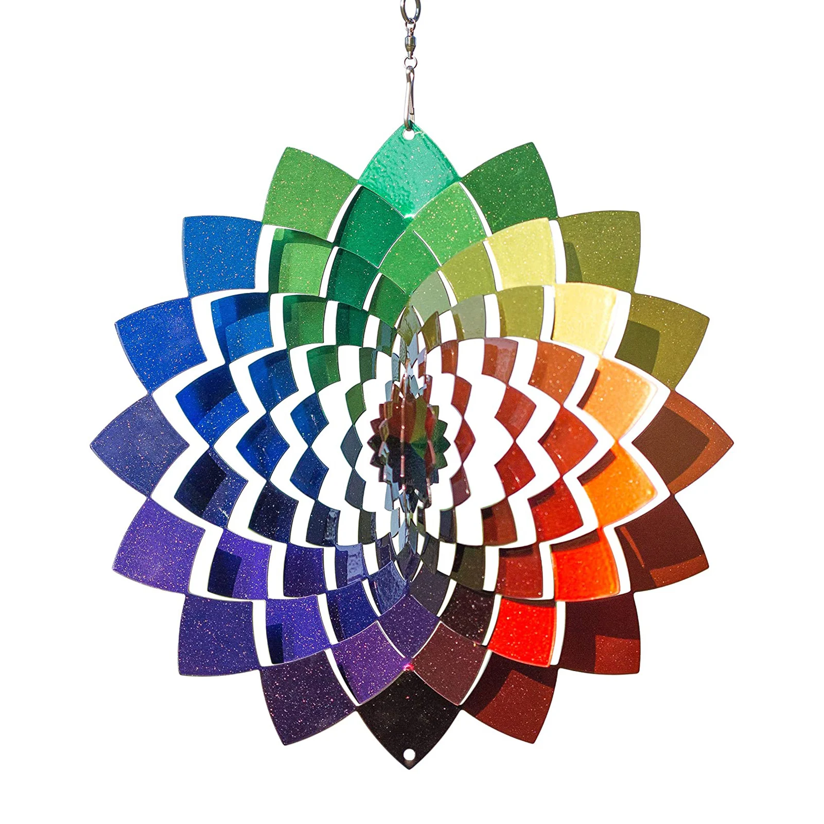 

Colorful Wind Spinner 3D Dynamic Rotating Wind Chime Outdoor Garden Flower Shaped Wind Catcher Yard Hanging Decoration Active