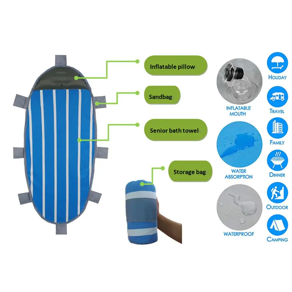 Водонепроницаемая пляжная подстилка наружный портативный коврик для пикника и