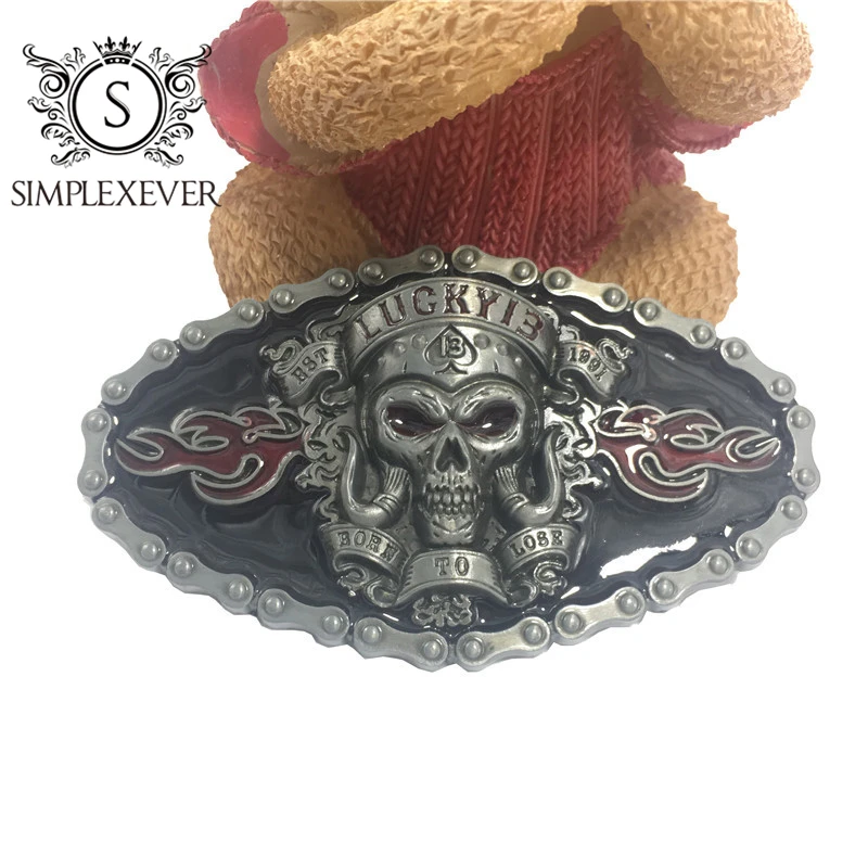 Череп в ковбойском стиле подарок пряжка на ремешке для Для мужчин серебрянное