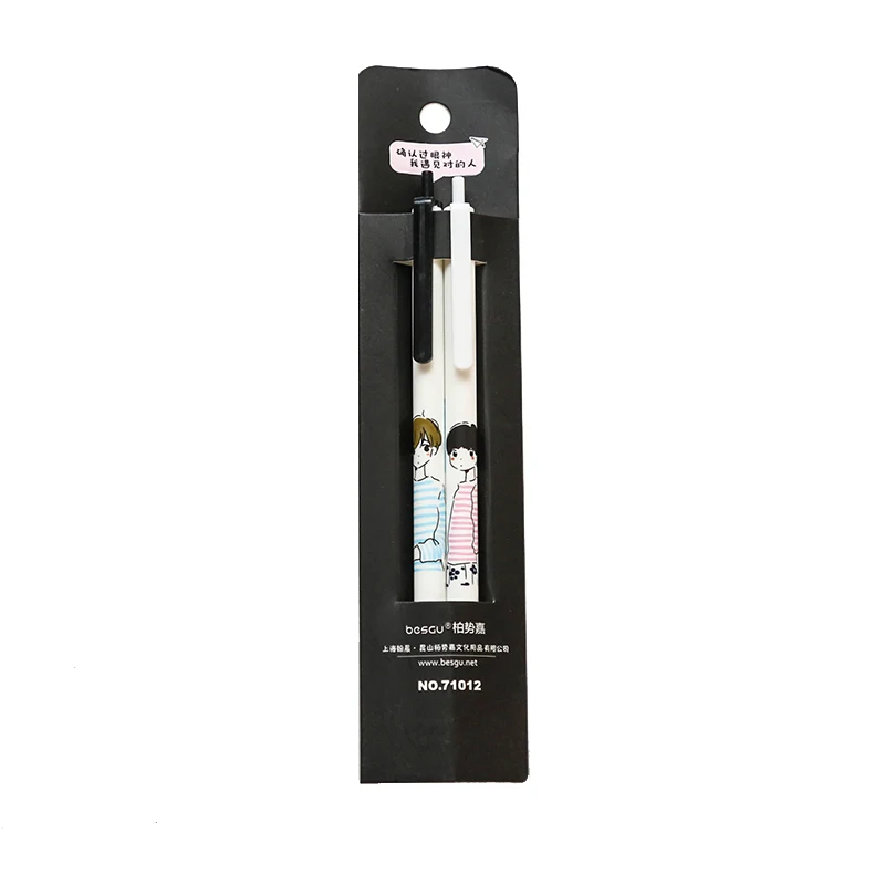 2pcs/set Lovely Kids Children Gel Pen 0.5mm Plastic Black Writing Pens Kawaii Office School Student Stationary Study Supplies |
