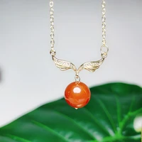 fashion natural red stone pendant companionship deer necklace for women for friends gift rree shipping