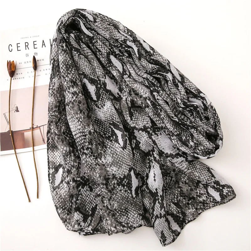 Леопардовая кожа змеиная классический узор модная вуаль шаль Тигр Теплый Новый