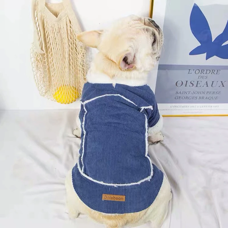 Вельветовая куртка в стиле французского бульдога модное пальто зимняя теплая