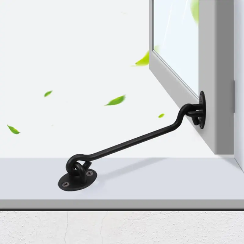 

Black Stainless Steel Hook Durable Anti-corrosion Hanger for Sliding Doors Windows Home Hardware