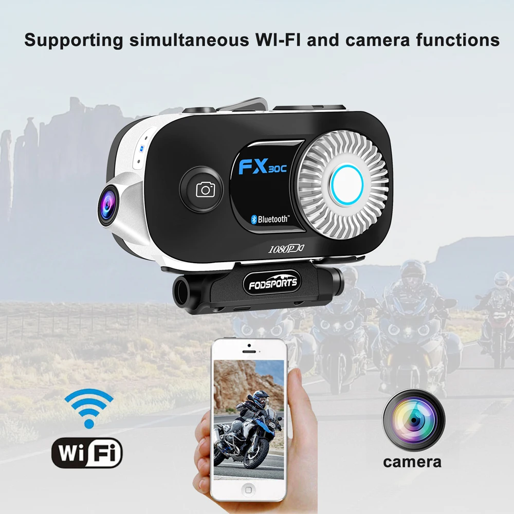 G5 Pro мотоциклетная bluetooth гарнитура для шлема 6 человек Intercom 1080P видео рекордер