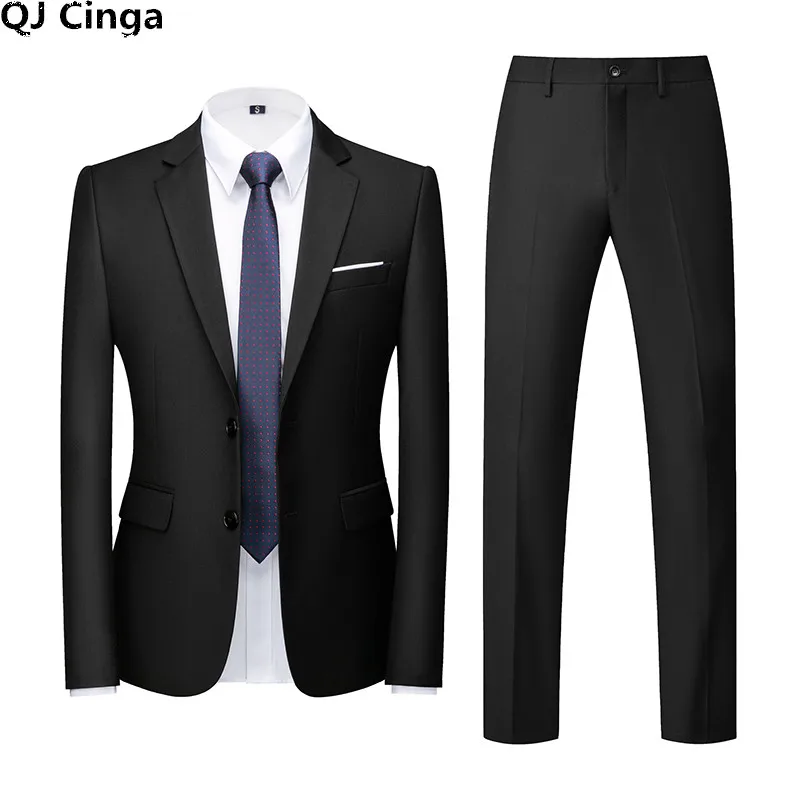 Деловой мужской комплект из двух предметов смокинг костюм большого размера