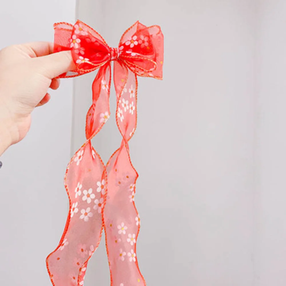 

Fashion Girls Bow Headdress Hairpin Organza Daisy Children Princess Hair Rope Ribbon Butterfly Knot Head Clip Women Accessories