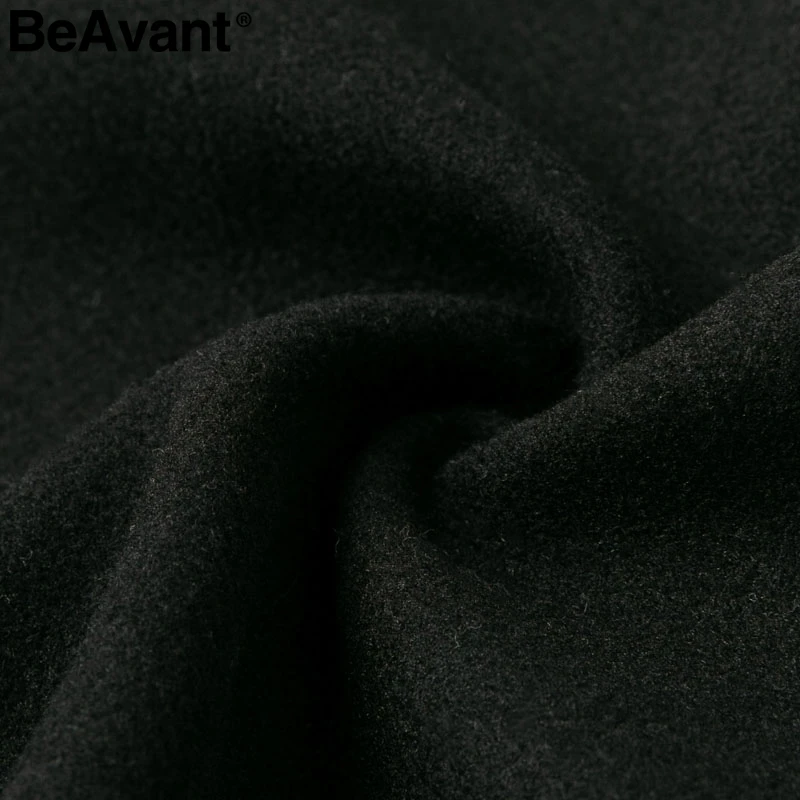 BeAvant Элегантное длинное пальто с жемчужным карманом, женский пояс с поясом, тонкое осенне-зимнее теплое пальто, модные шерстяные изделия для женщин, черные пальто