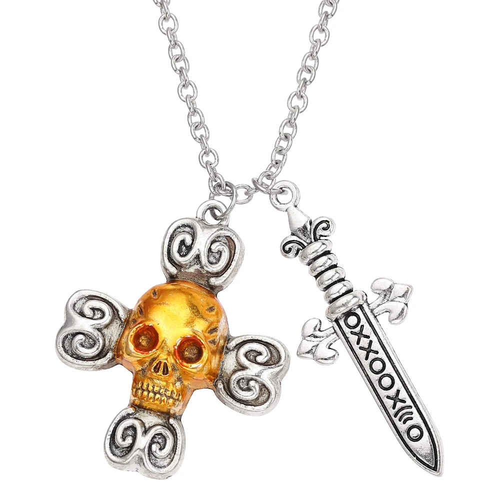 Ожерелье Once Upon A Time с подвеской в виде черепа и меча|cross pendant necklace|fashion necklacenecklace a |
