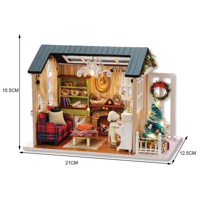 

1 Set DIY Cabin Diy Toy Doll House Miniature Wooden Toys Gift Casa Dollhouse Puzzle Baby Birthday Boy Girl For Kids G4O3