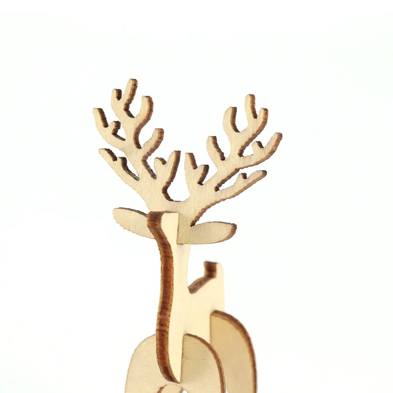 Деревянный 3D пазл с оленем простой трехмерный Головоломка сделай сам животными