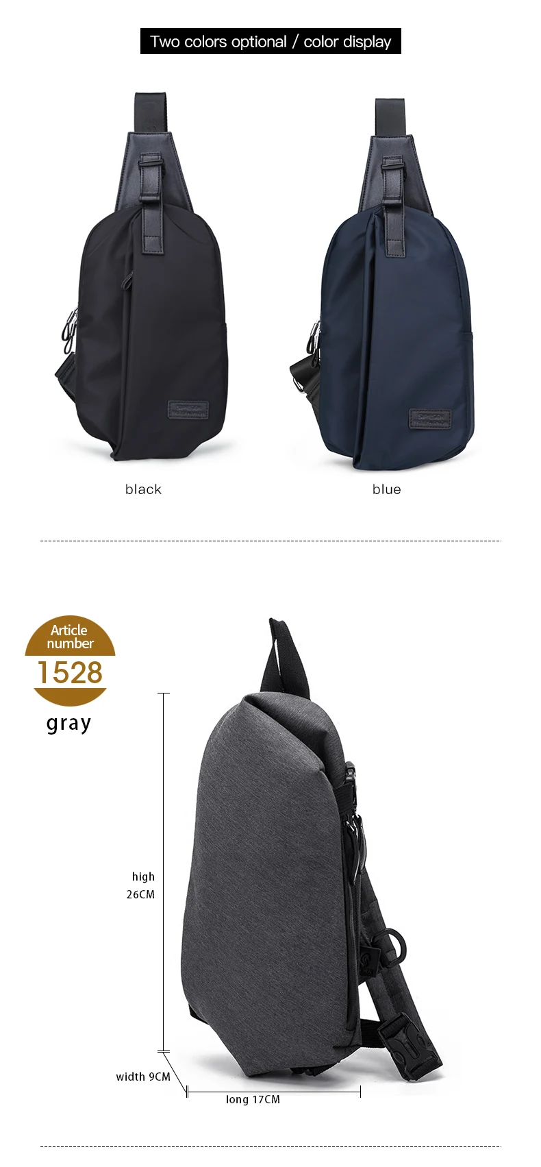Zoger Japanese street chest bag men's tide brand men's shoulder bag Messenger bag tooling function wind bag fashion Oxford backp
