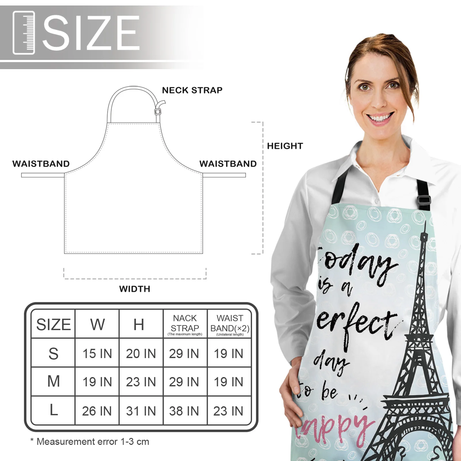 

Eiffel Towers Apron Woman Adult Bibs Home Cooking Baking Coffee Shop Cleaning Canvas Aprons Kitchen Accessory