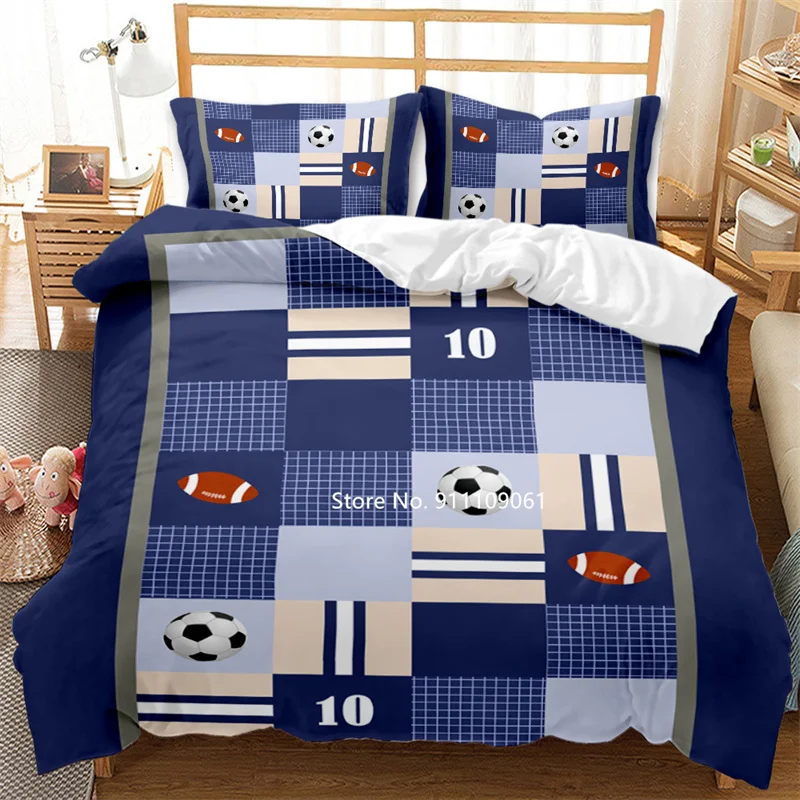 

Sports 3D Digital Printing Ball for Children and Teenagers Luxurious Bedroom Decoration 2-3 Pieces of Down Quilt Pillowcase