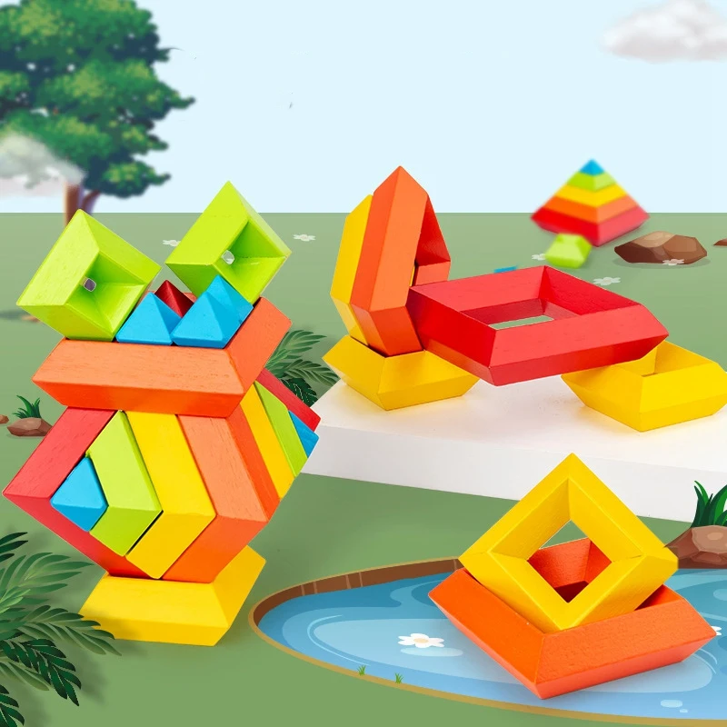 

Toy for Toddler Building Blocks Learning Activities STEM Educational Game Brightly Colored Stacking Toys