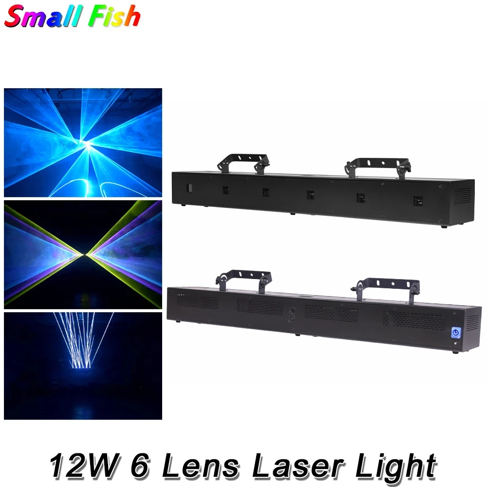 

Newest DMX512 RGB 12W 6 Lens Laser Light Stage Laser Projector Party Light Stage Lighting For DJ Disco Christmas Wedding Banquet