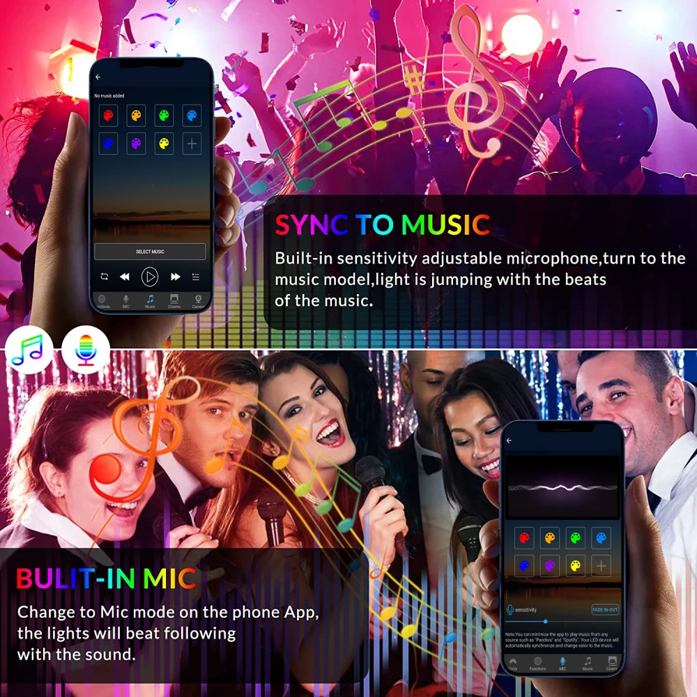 Светодиодная лента с Bluetooth Alexa Tuya умное управление Luces RGB 5050 12 В гибкая Диодная для
