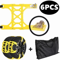 6pcs snow chains for car tire anti skid chains thickened beef tendon wheel chain winter snow mud road roadway safety