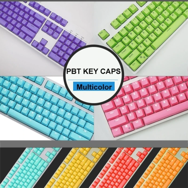 104 клавиши с двойной подсветкой PBT колпачки для ключей игровая Радужная клавиша s