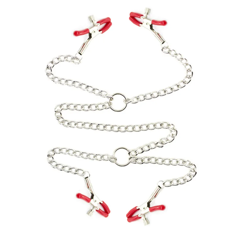 Металлическая цепочка для сосков стимуляция зажим БДСМ клипсы флирт пинцес