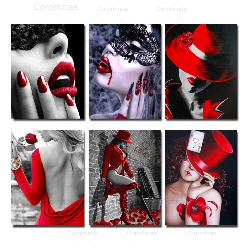 

5D Diy Diamond Painting Crafts and Art Fashion Girl Diamond Embroidery Kit Full Drill Cross Stitch Pictures Wall Christmas Decor