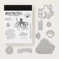 sea octopus metal cutting dies and stamps scrapbooking die cut for diy photo album card craft paper embossing supplies