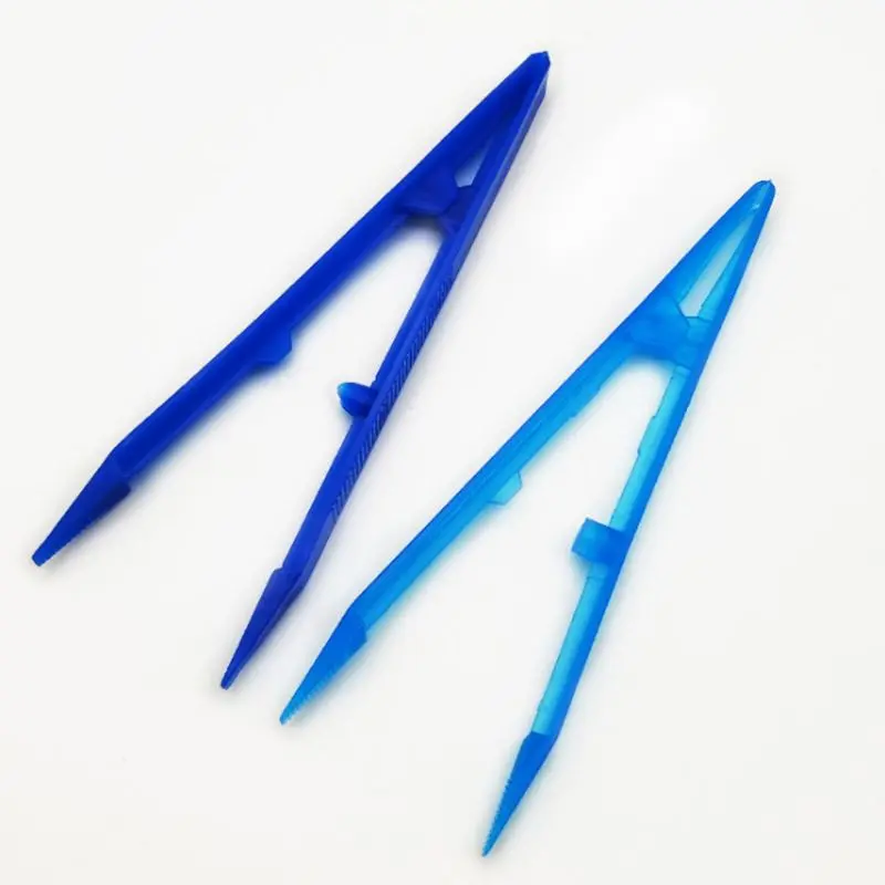 

H7JC 100 Pcs/pack Disposable Plastic Tweezers Dental Materials Dressings Disinfection Sterile Forceps