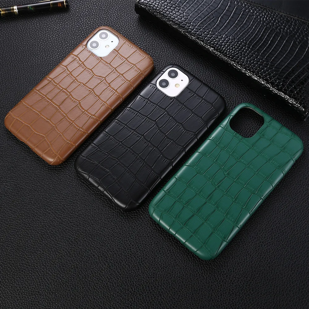 

Retro Snakeskin PU Glitter Leather Case For iPhone 11 Pro XS MAX 7 8 Plus XR SE2020 Soft Lychee Texture Brown Back Cover Coque