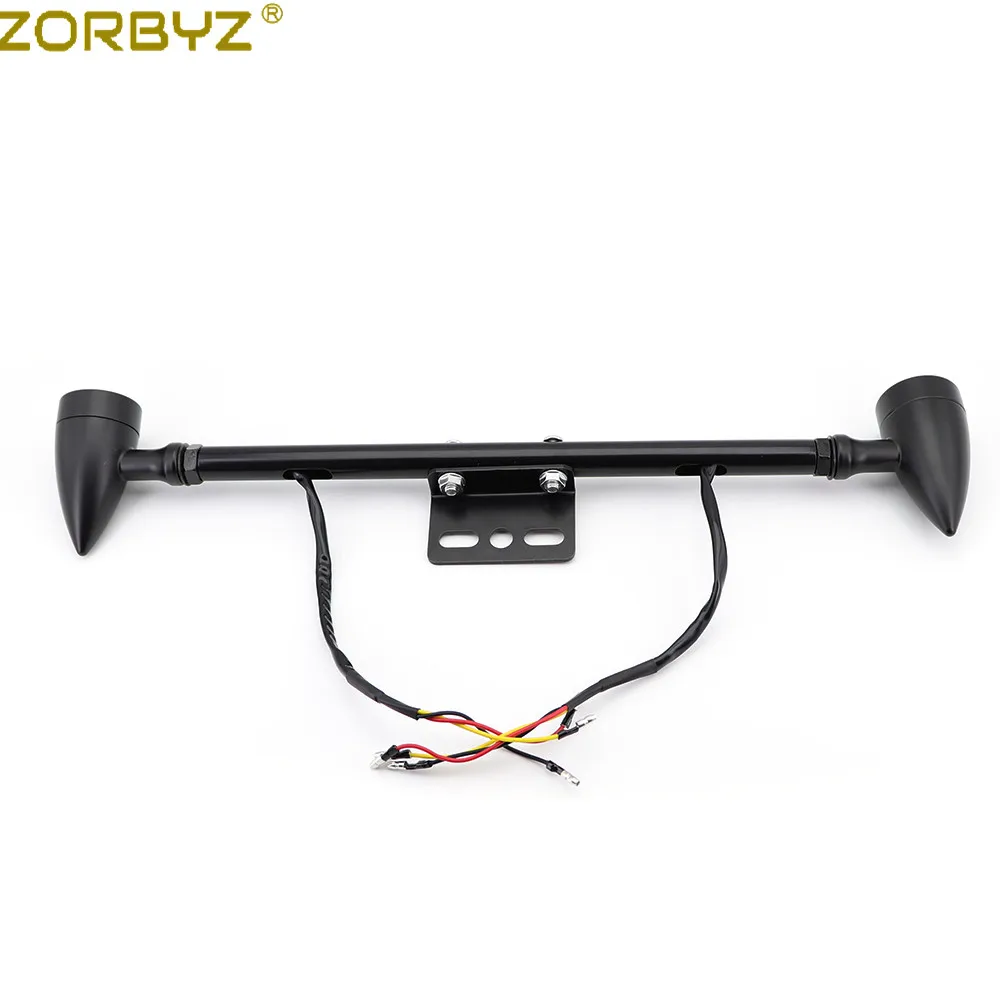 Черный/Хромированный передний и задний металлический короткий светодиодный