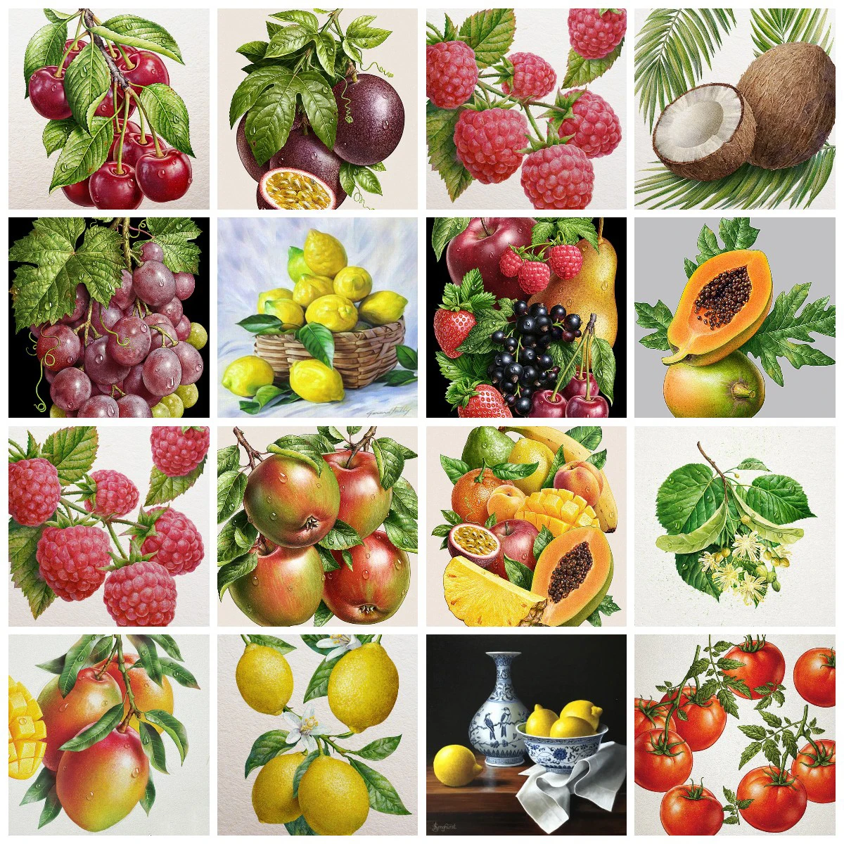 

5D Food Diamond Painting Fruit And Vegetable Compote Lemon Diamond Embroidery Cross Stitch Kits Art Mosaic Drill Home Decor