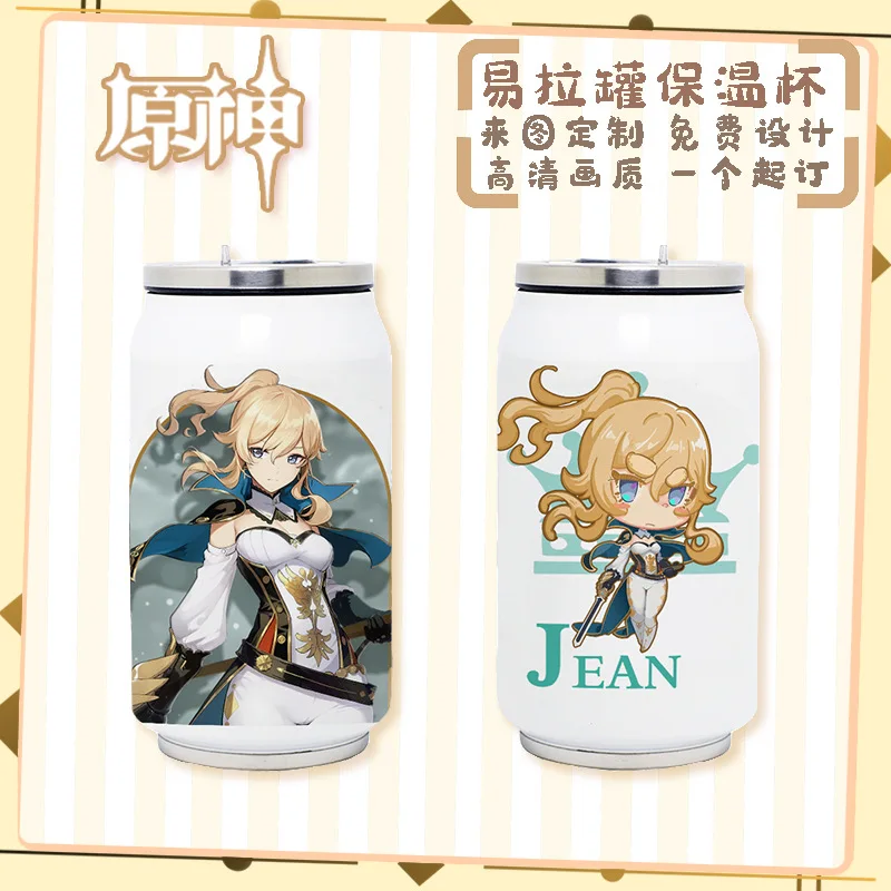 

Genshin Impact Game Anime Cosplay NEW Character Zhongli Paimon Klee Diluc Venti Theme Stainless Steel Thermos Cup 350ML