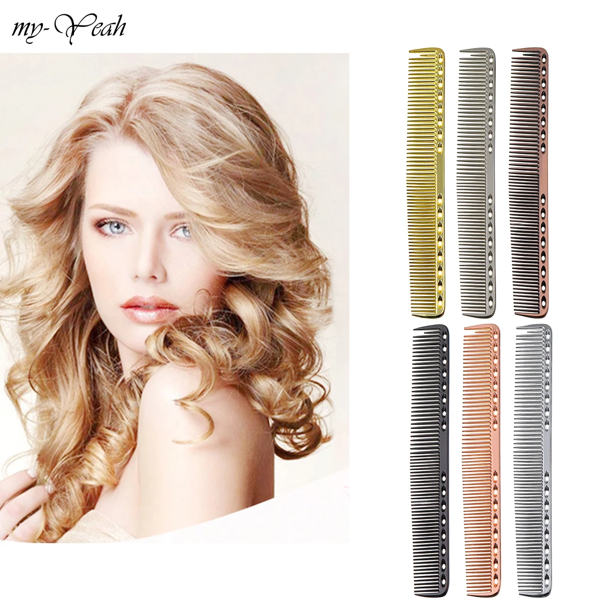 Металлическая Антистатическая Массажная расческа для волос 6 цветов изящная
