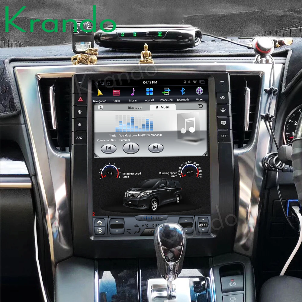Вертикальный Автомобильный мультимедийный проигрыватель Krando на базе Android 9 0 carplay