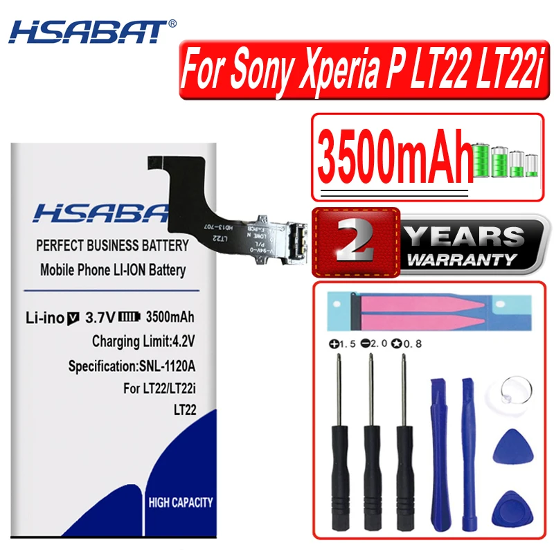 

HSABAT New 3500mAh AGPB009-A001 Mobile Phone Battery for Sony Xperia P LT22 LT22I Battery