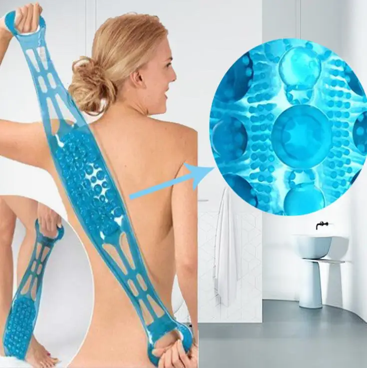 

Волшебный силиконовый скребок для спины, мягкое банное полотенце в форме люфы, банный пояс, отшелушивающий массаж тела для душа, очистки тел...