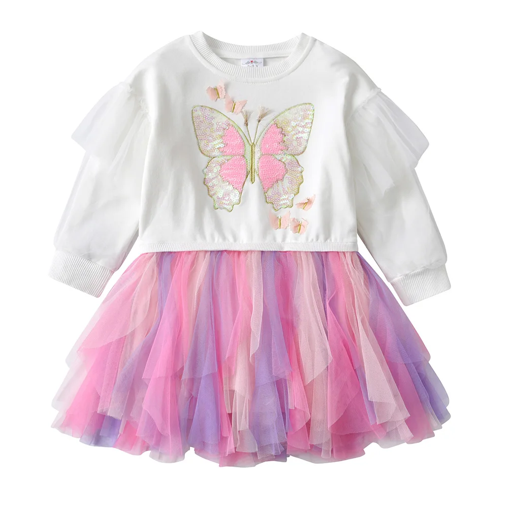 VIKITA-vestido informal de tul para ni&ntilde;a, ropa de estrella para fiesta de cumplea&ntilde;os, Oto&ntilde;o e Invierno-4