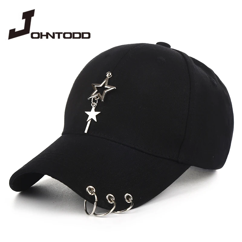 

Brand New Streetwear Baseball Cap with Ring Men Women Hip Hop Snapback Caps Korean Style Baseball Hat Outdoor Dad Hats Kpop Hat