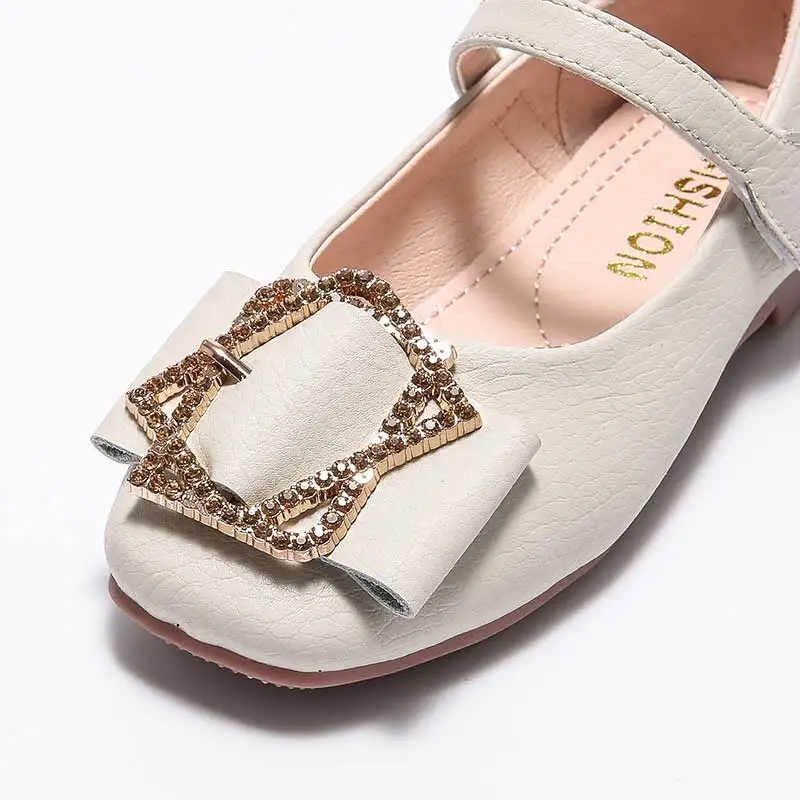 2020 Spring Kids Bow Shoes Children Brand Dress Baby Girls Princess Flats Pink Rhinestone Sweet Soft Mary Jane |