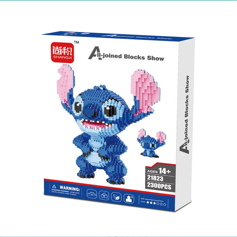 

Disney Stitch 2300pcs+ Building Block Micro Lilo & Stitch Figure Cute 3D Model 22cm For Children Mini Bricks Toys Gift