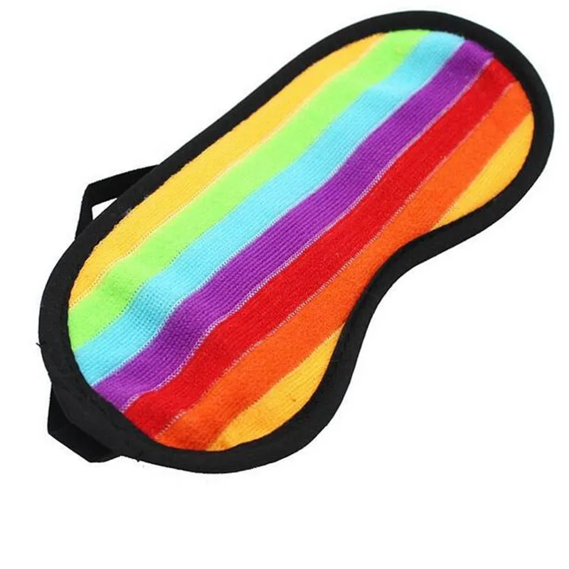 1 Pcs Eye face mask sleep Blindfold Eyeshade Traveling Sleep Aid Cover Goggles Nap Shade Rainbow Striped Rest |