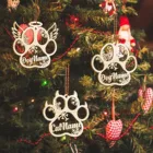 Персонализируйте имя вашей собаки, деревянное Рождественское украшение в виде собачьей лапы на заказ-лазерная гравировка карточка с именем и местом, Рождественский Декор