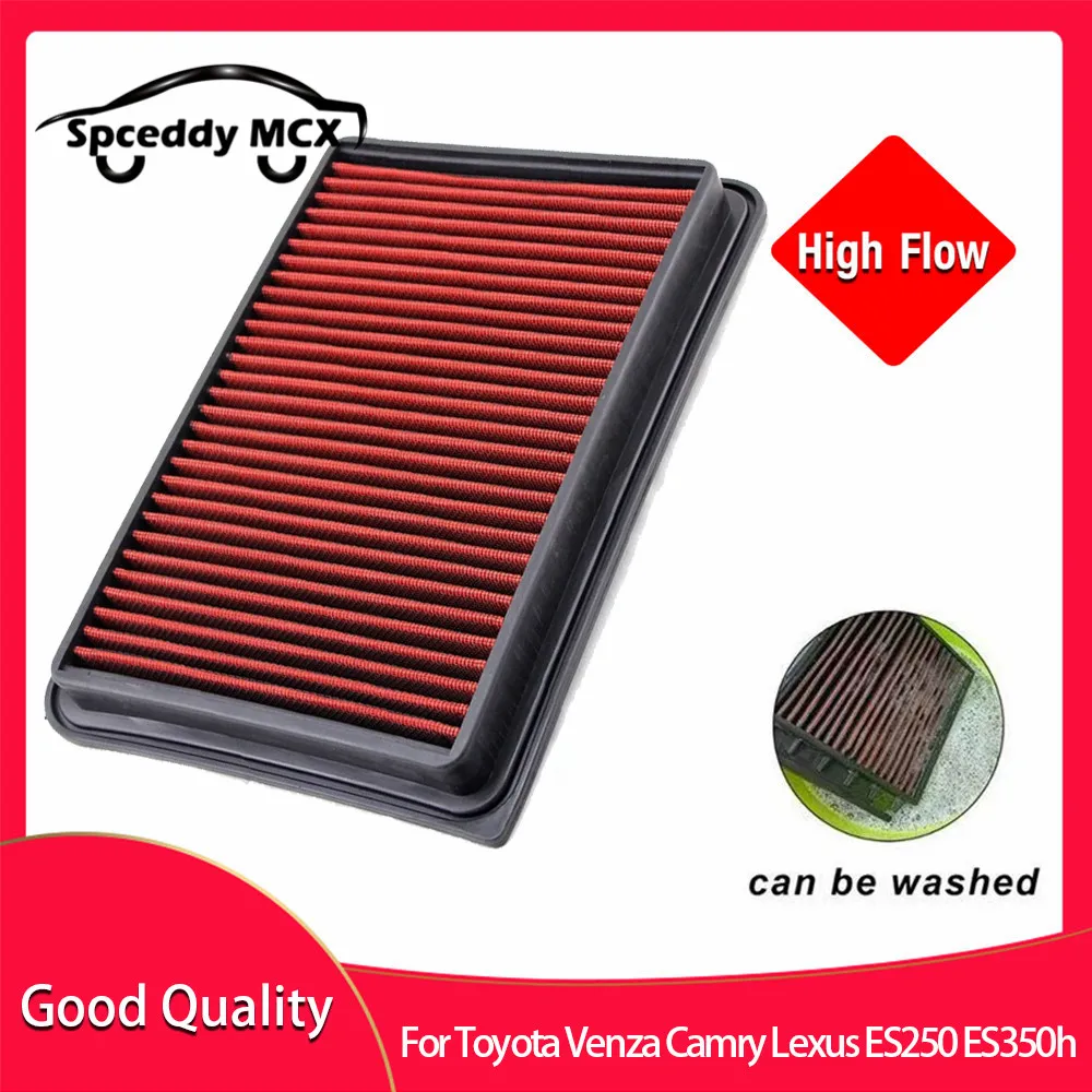 Car Replacement Air Filter Performance High Flow Fit for Toyota Venza Camry Lexus ES250 ES350h Washable Reusable Air Intake