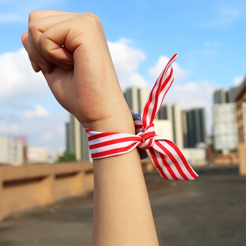 

Ribbon Children Watches Princess Kids Clock Fashion Stripe Floral Cloth Women Watches Student Girls Wristwatch Big Small Size